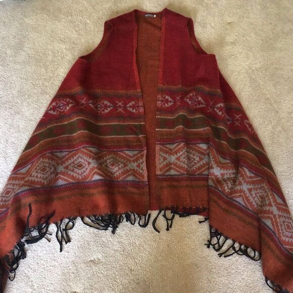 New Earthbound Trading Co Boho Shawl Vest - Picture 3 of 8